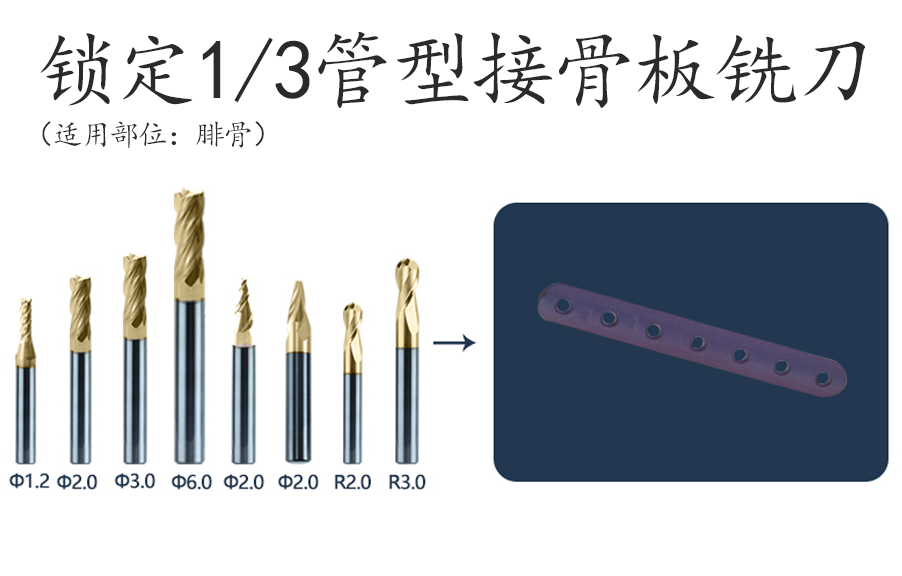 鎖定三分之一管型接骨板銑刀